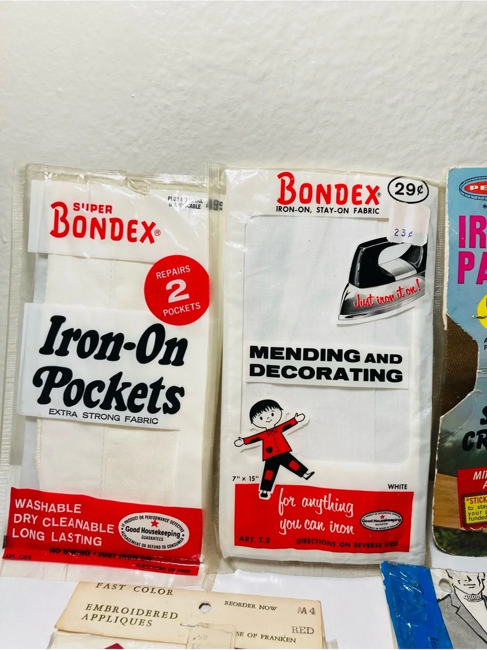 Vintage Bondex Iron-On Patches & Sewing Notions